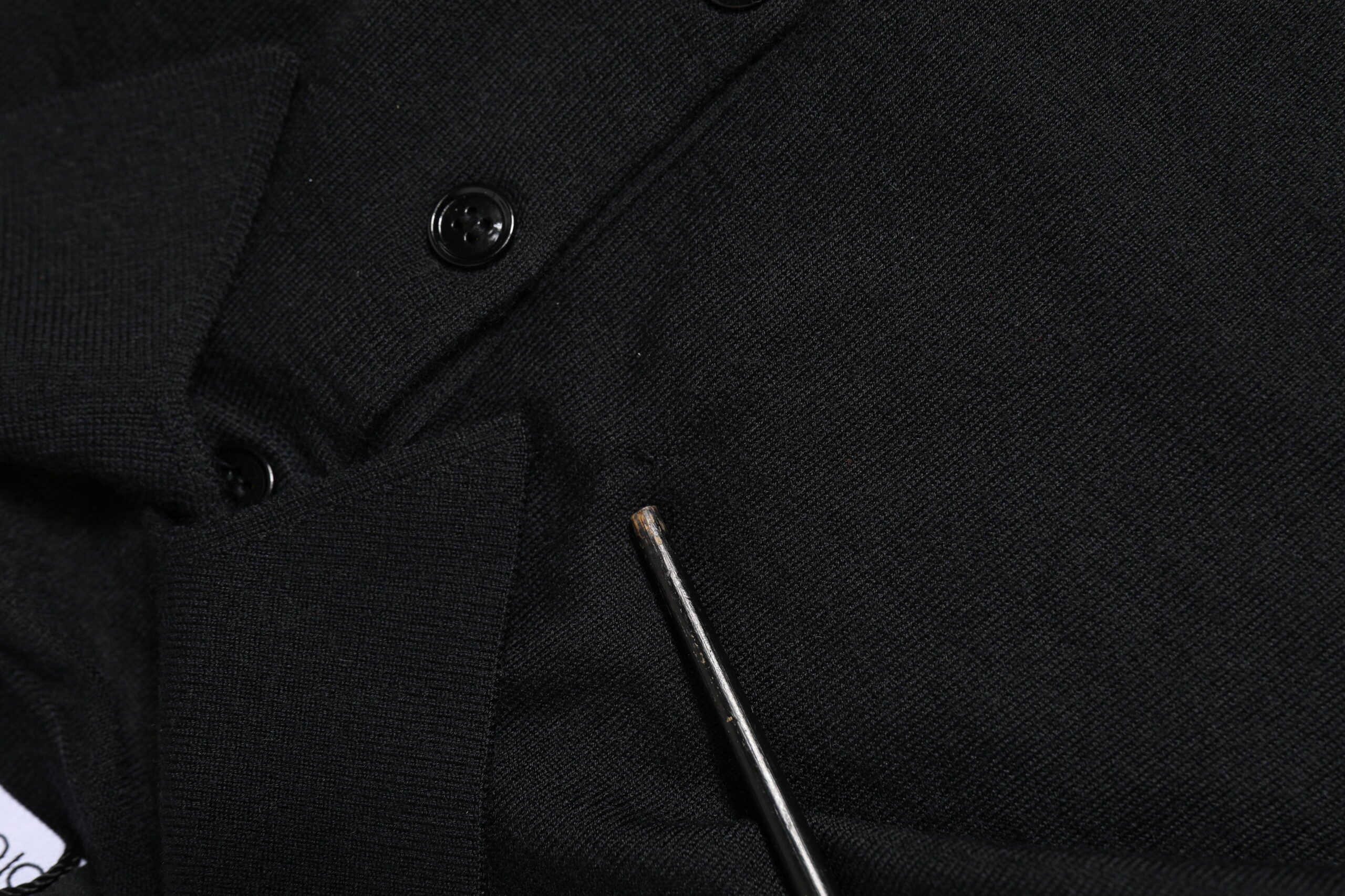 Dolce & Gabbana Black Logo Patch Collared Pullover Sweater