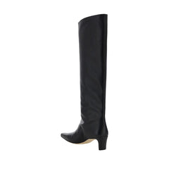 Staud Black Calf Leather Bos Taurus High Heel Boots