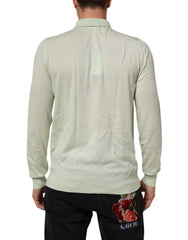 Dolce & Gabbana Light Green Logo TurtleNeck Pullover Sweater