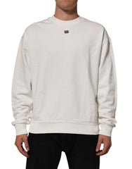 Dolce & Gabbana White DG Logo Crew Neck Sweatshirt Sweater