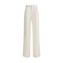 SA SU PHI Cream Silk Pants