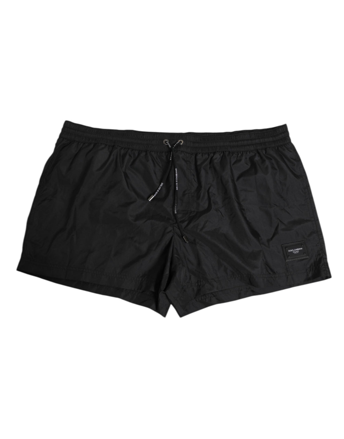 Dolce & Gabbana Black Logo Polyester Beachwear Shorts Swimwear