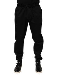 Dolce & Gabbana Black Cotton Stretch Casual Trouser Pants