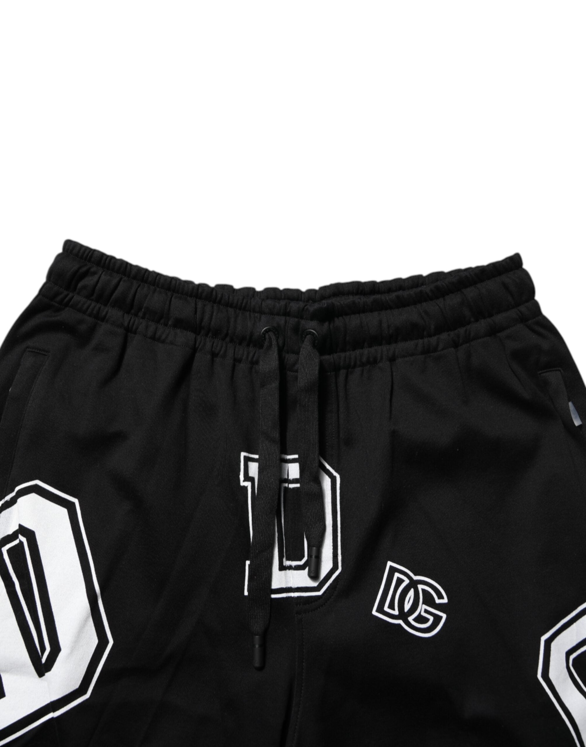 Svarta, logotyptryckta bomullsbermudashorts för casualbruk