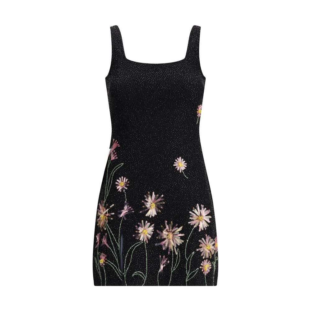 Le Sable paljettutsmyckad blommig miniklänning