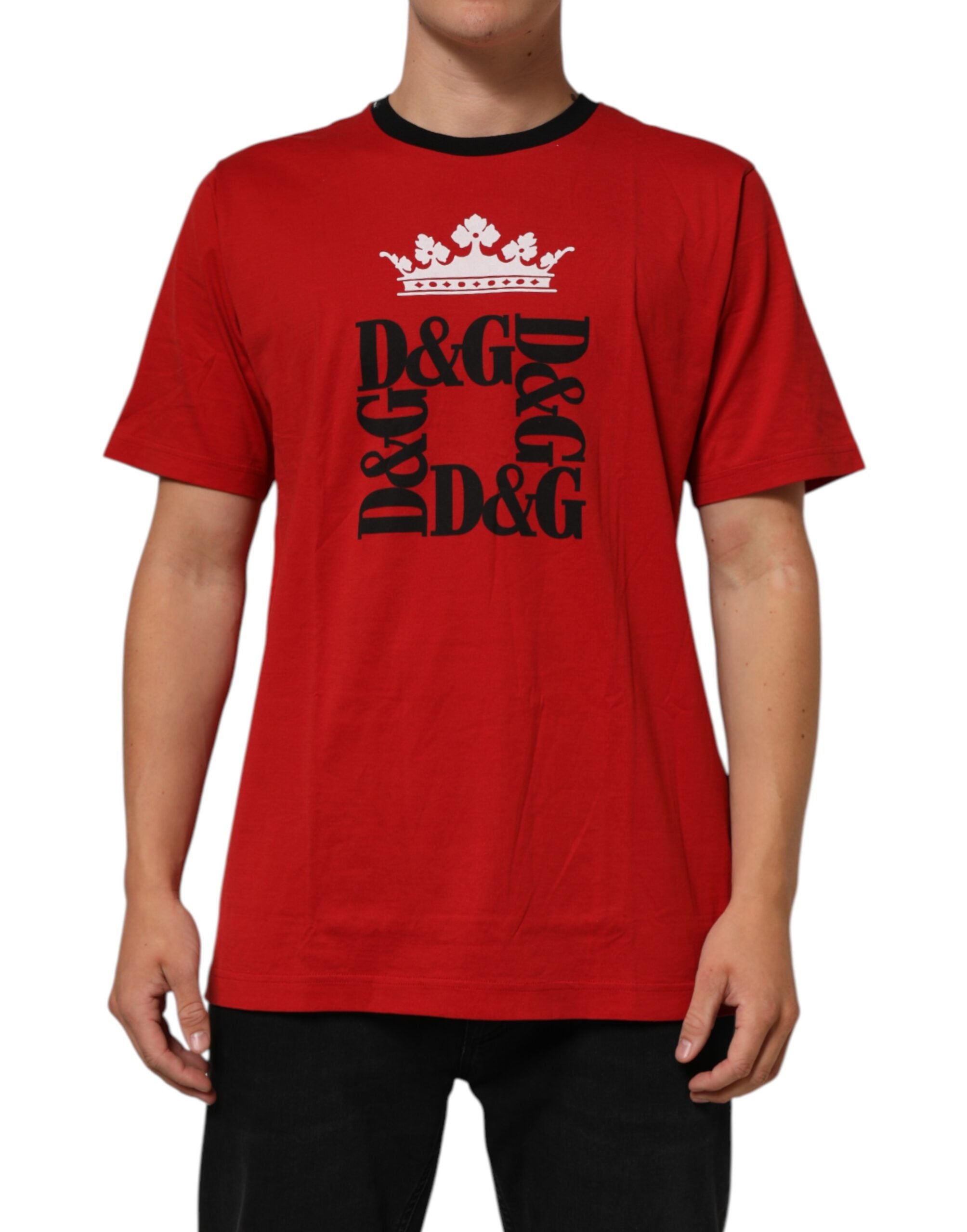 Rød Logo Crown bomull korte ermer T-skjorte