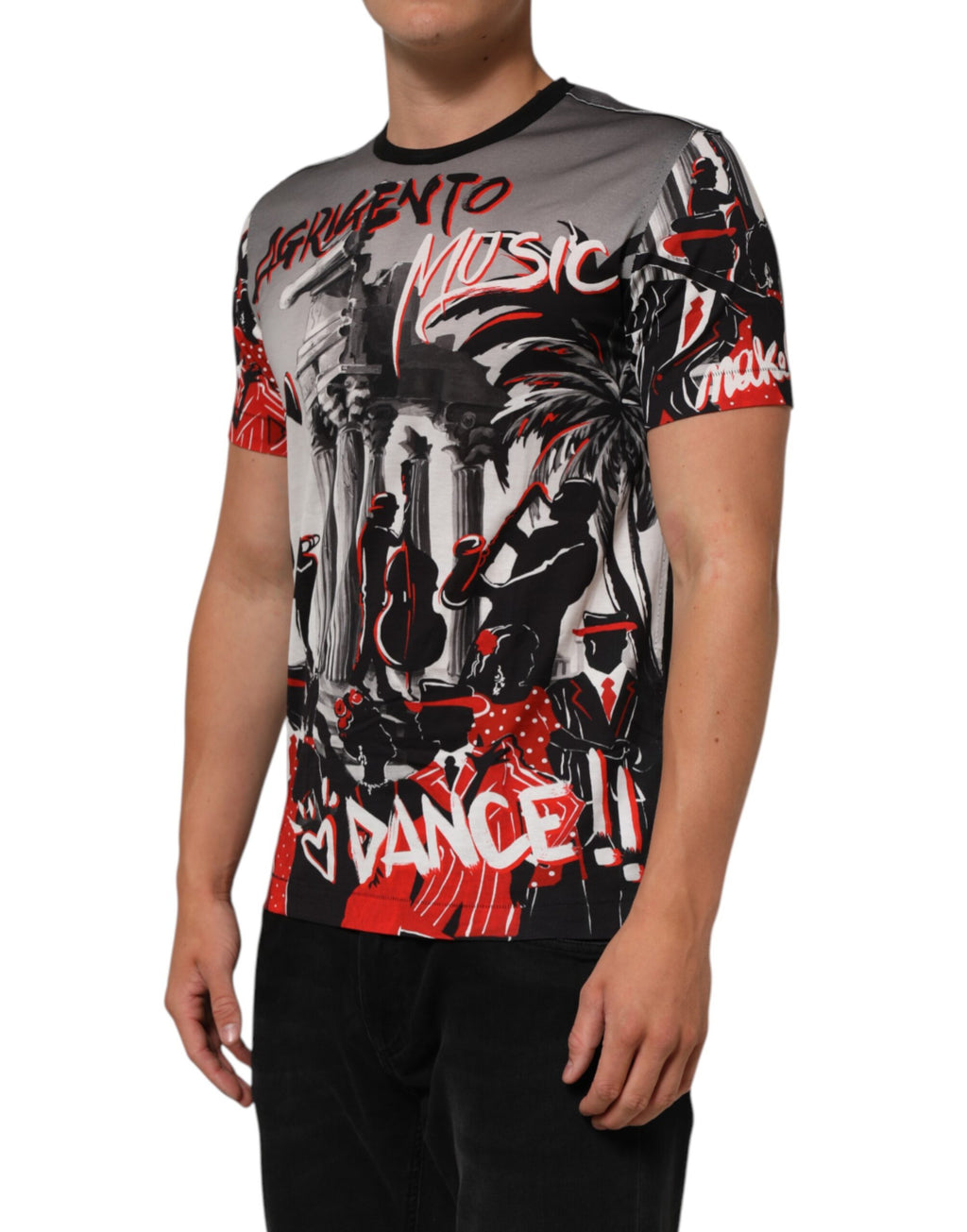 Flerfarget Agrigento Dance Jazz Music Print T-skjorte