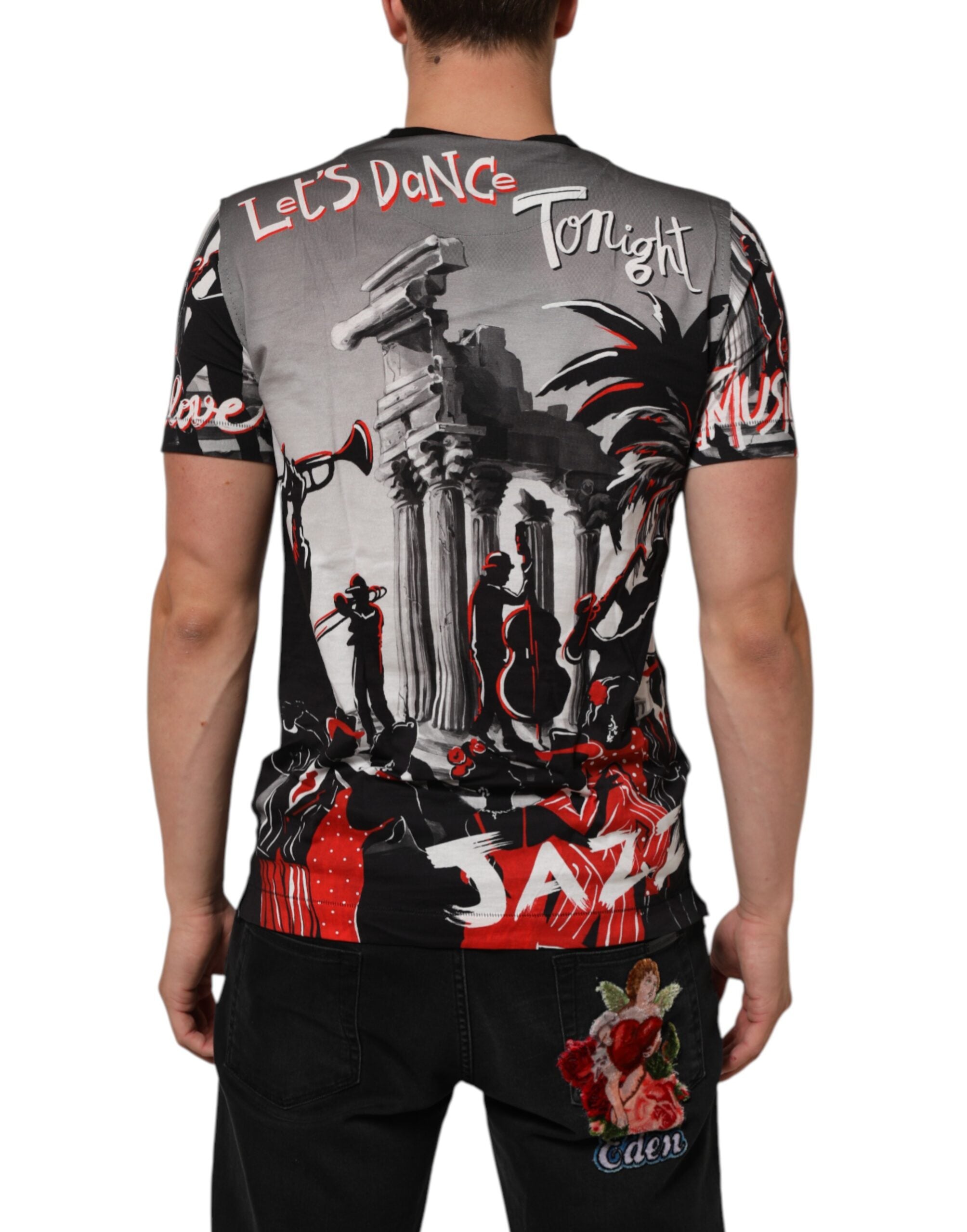 Flerfarget Agrigento Dance Jazz Music Print T-skjorte