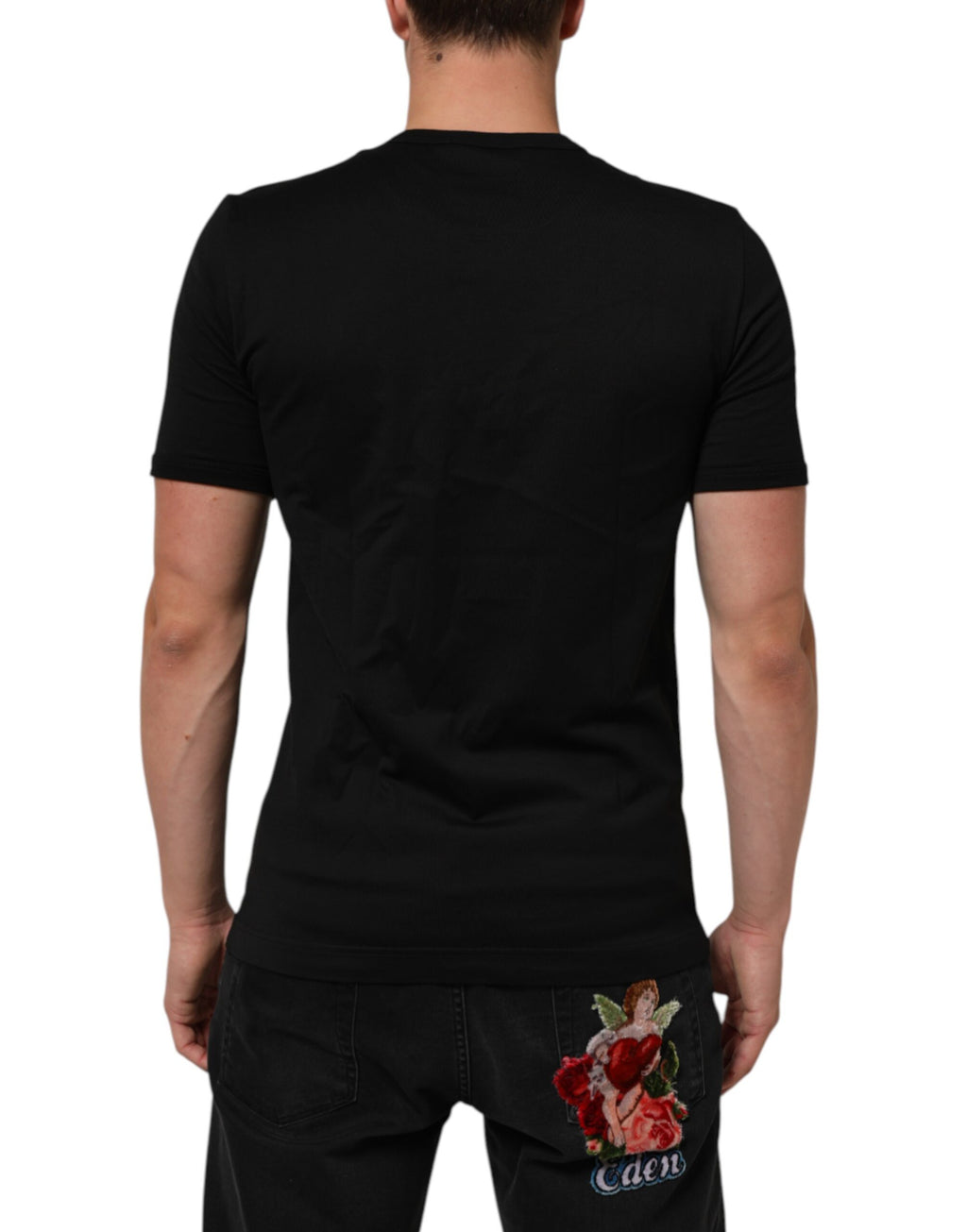 Svart Goodluck 2021 bomulls-t-shirt med rund hals