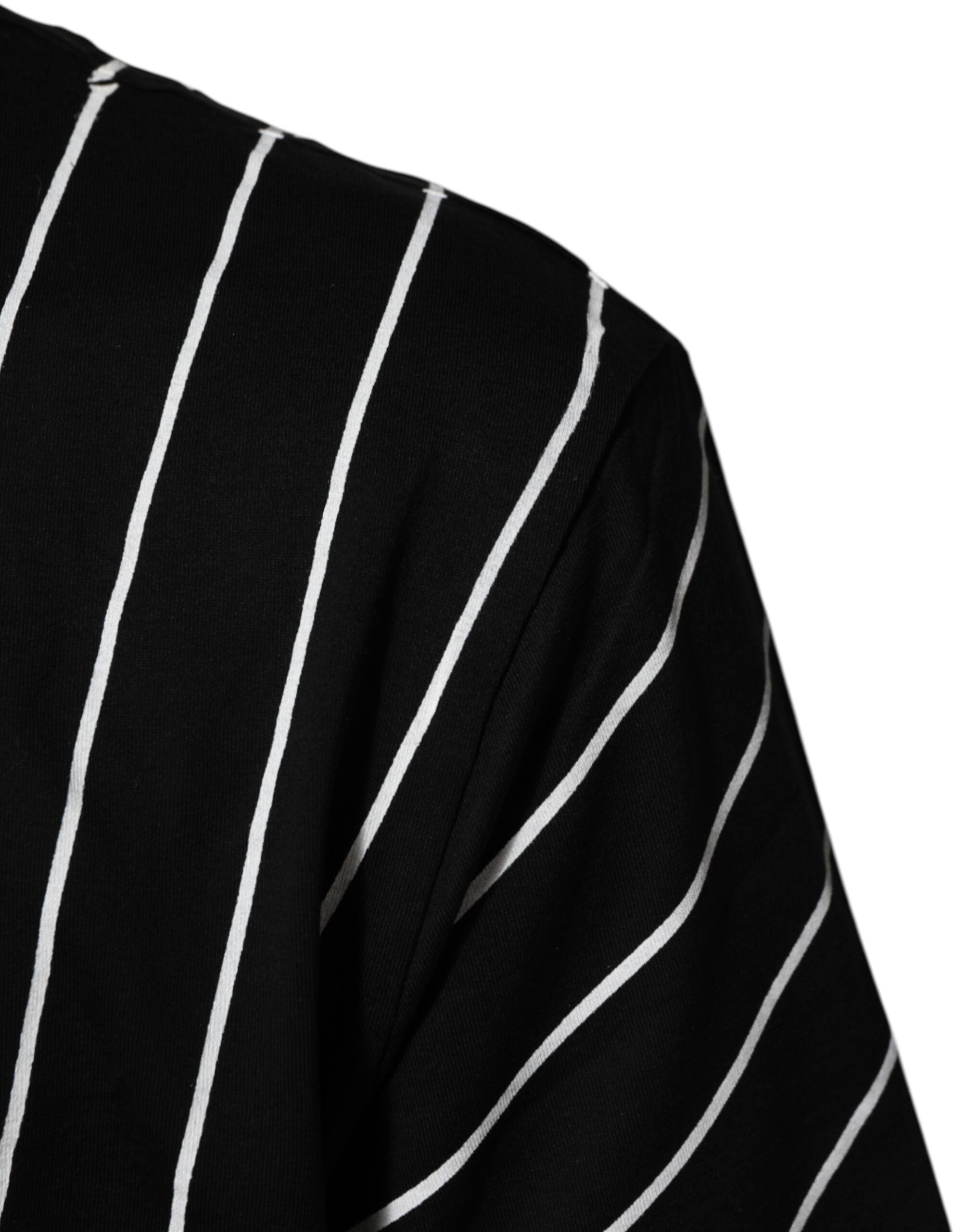 Dolce & Gabbana Black Cotton Polka Dots Round Neck T-shirt