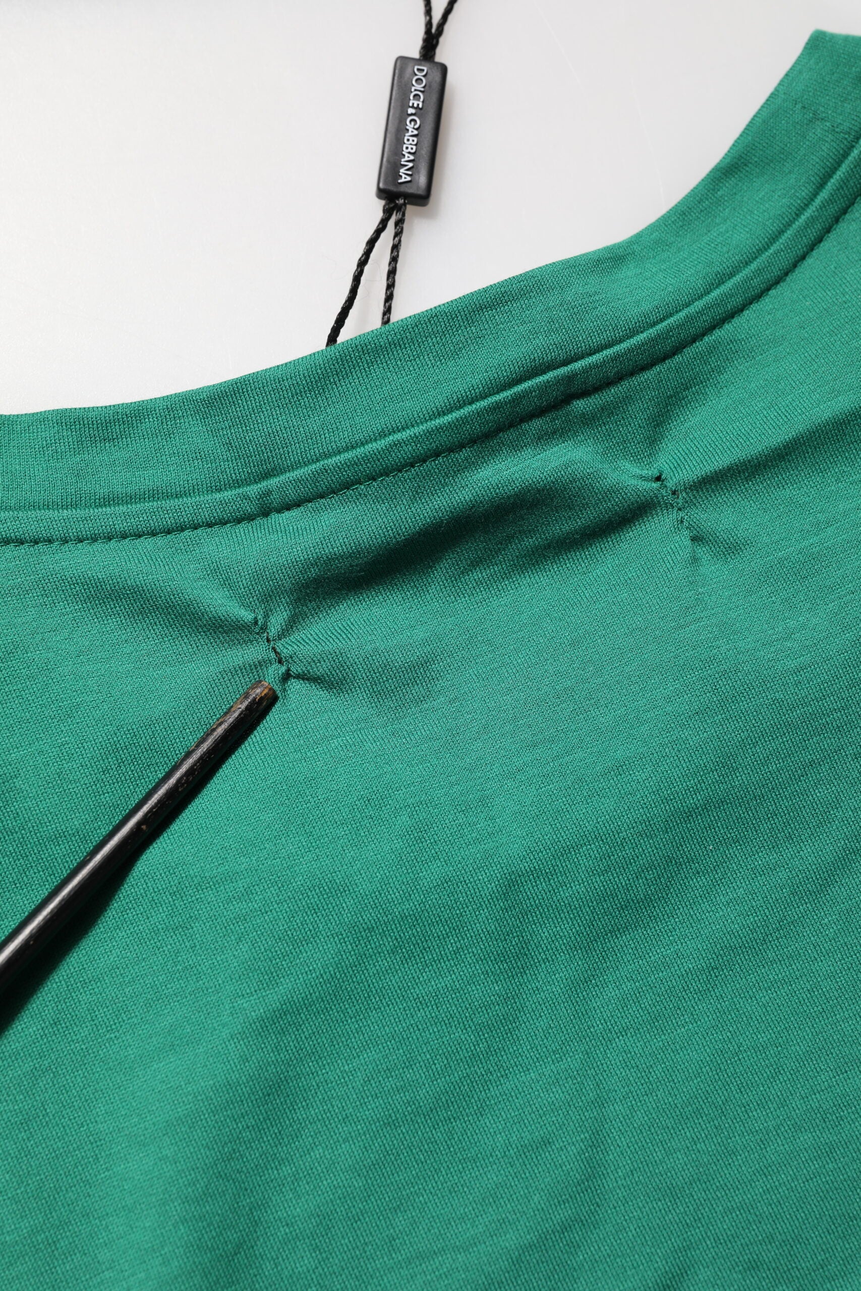 Dolce & Gabbana Green Cotton Graphic Logo Print Crewneck T-shirt