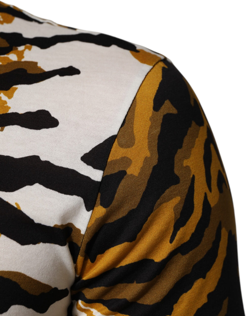 Flerfarget leopard palmeblad herre t-skjorte med rund hals