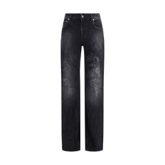 Balenciaga Black Cotton Relaxed Fit Jeans