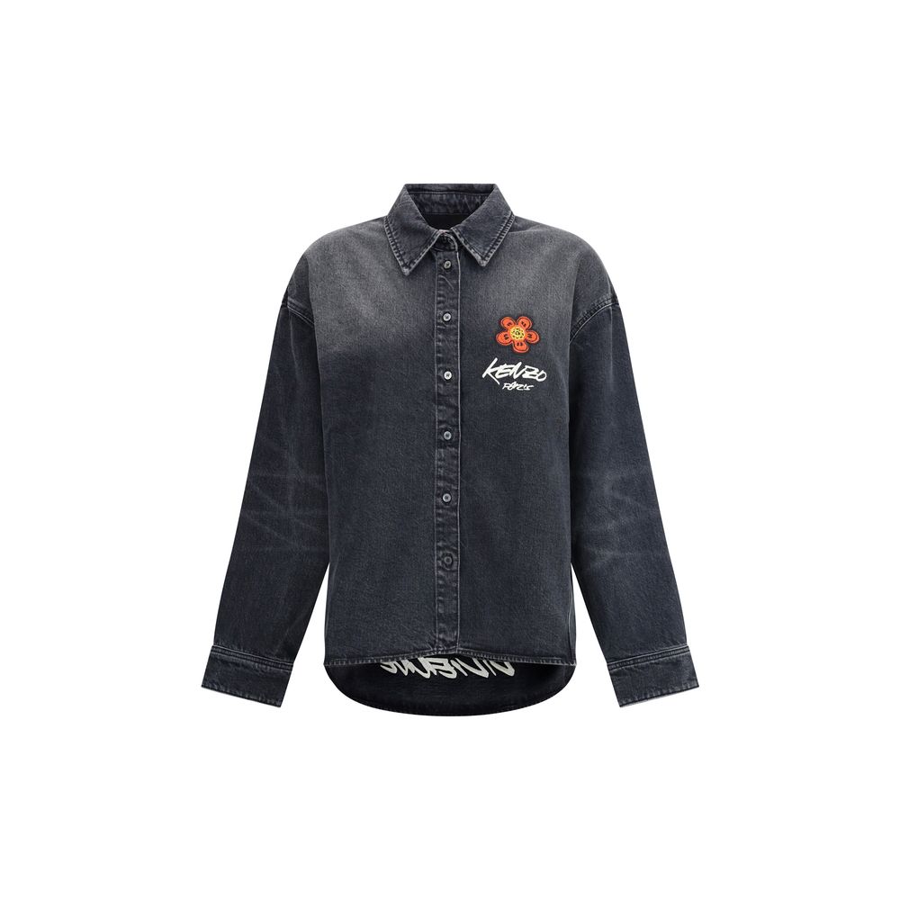 Kenzo x Futura Workwear broderad japansk denimskjorta