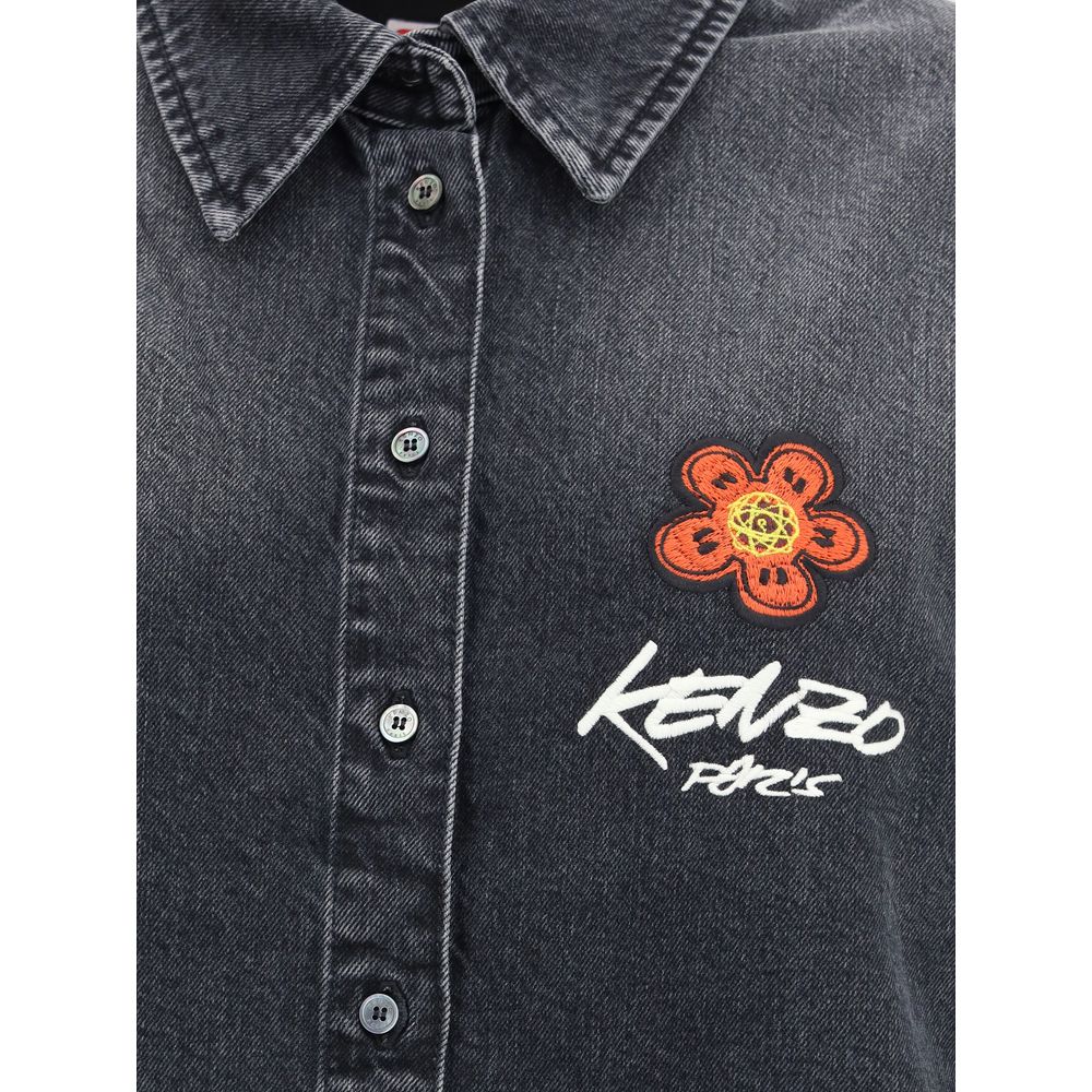 Kenzo x Futura Workwear broderad japansk denimskjorta