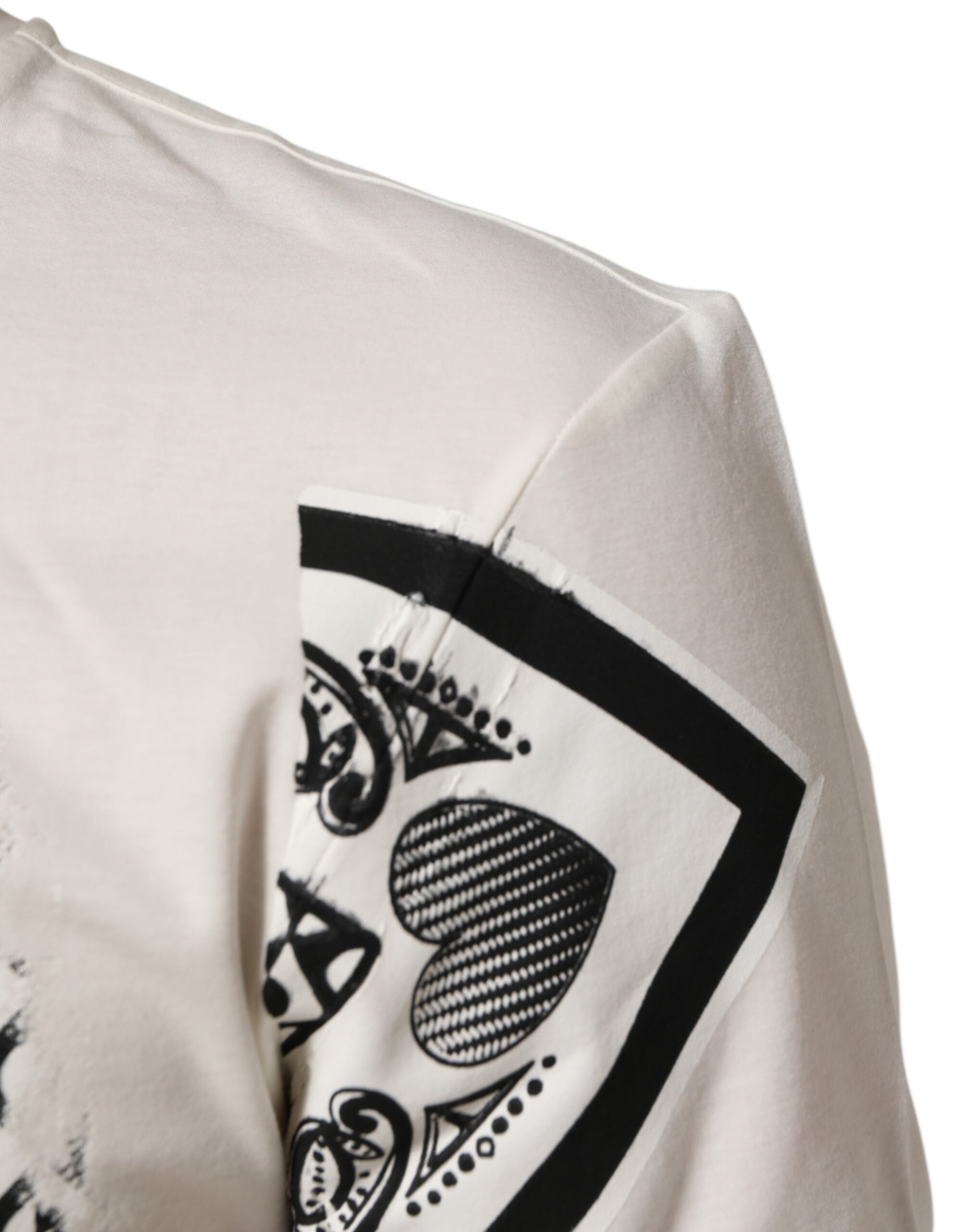 Dolce & Gabbana White Cotton Logo Bandana Print Men T-shirt