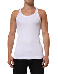 Dolce & Gabbana White Sleeveless Round Neck Tank Top T-shirt