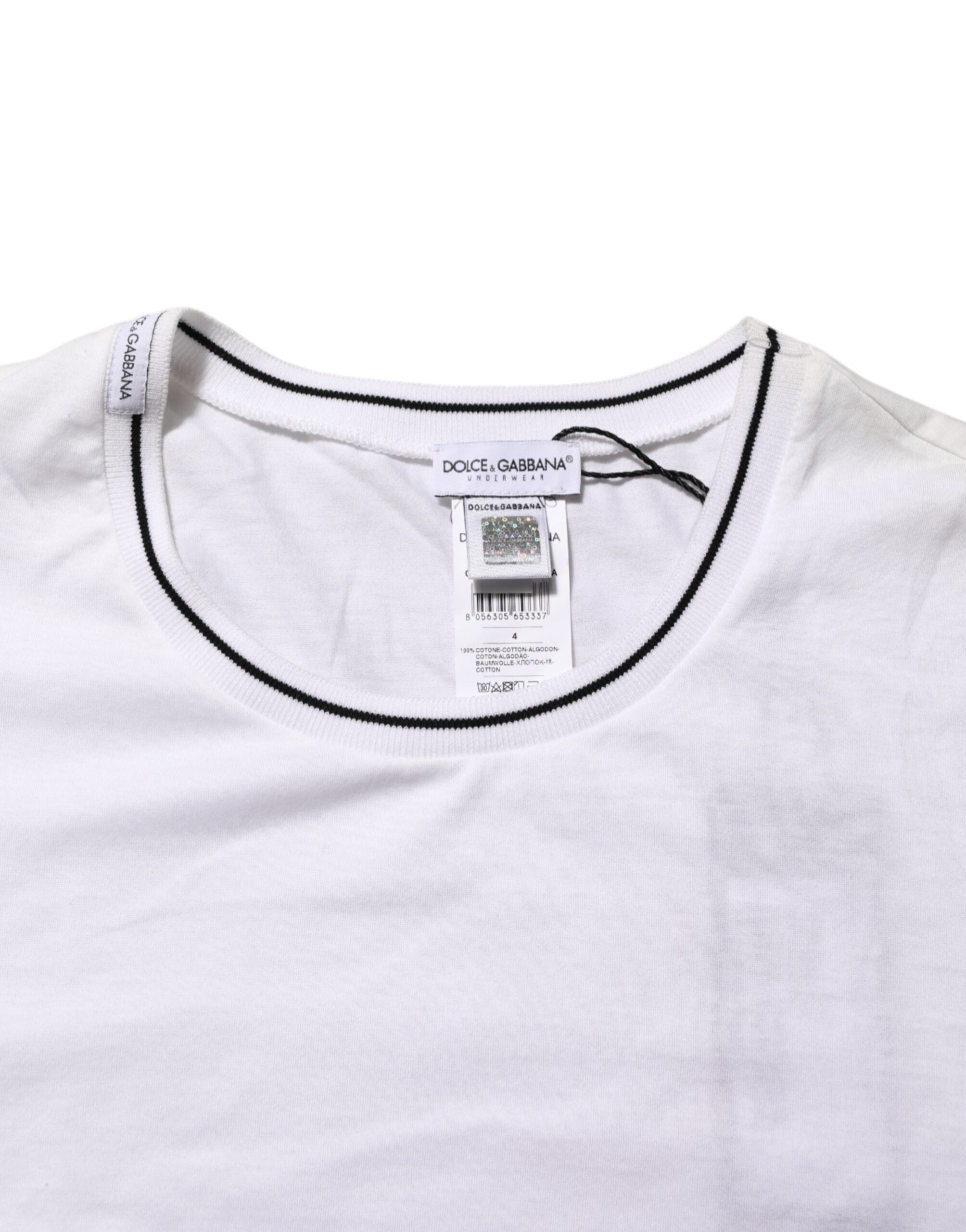 Dolce & Gabbana White Short Sleeves Round Neck Men Underwear T-shirt