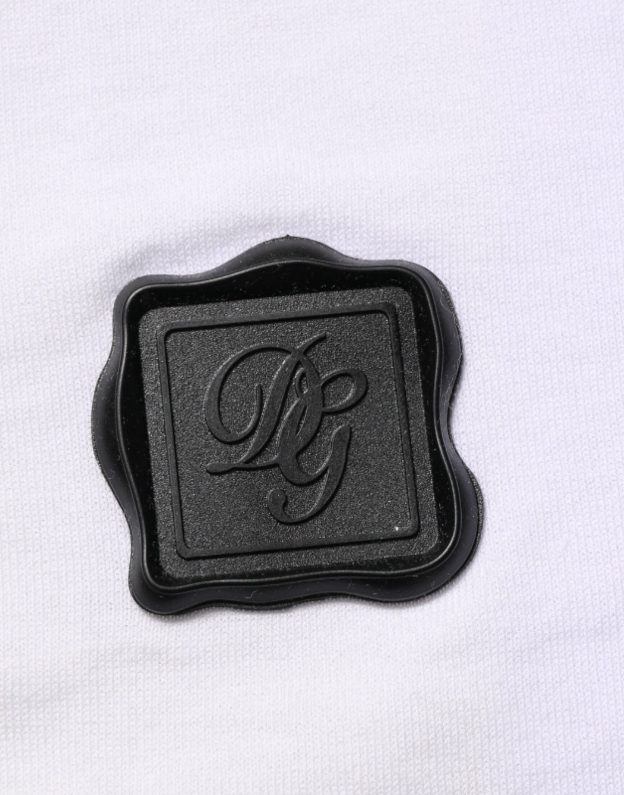 Dolce & Gabbana White Cotton Logo Patch V-neck Tee T-shirt