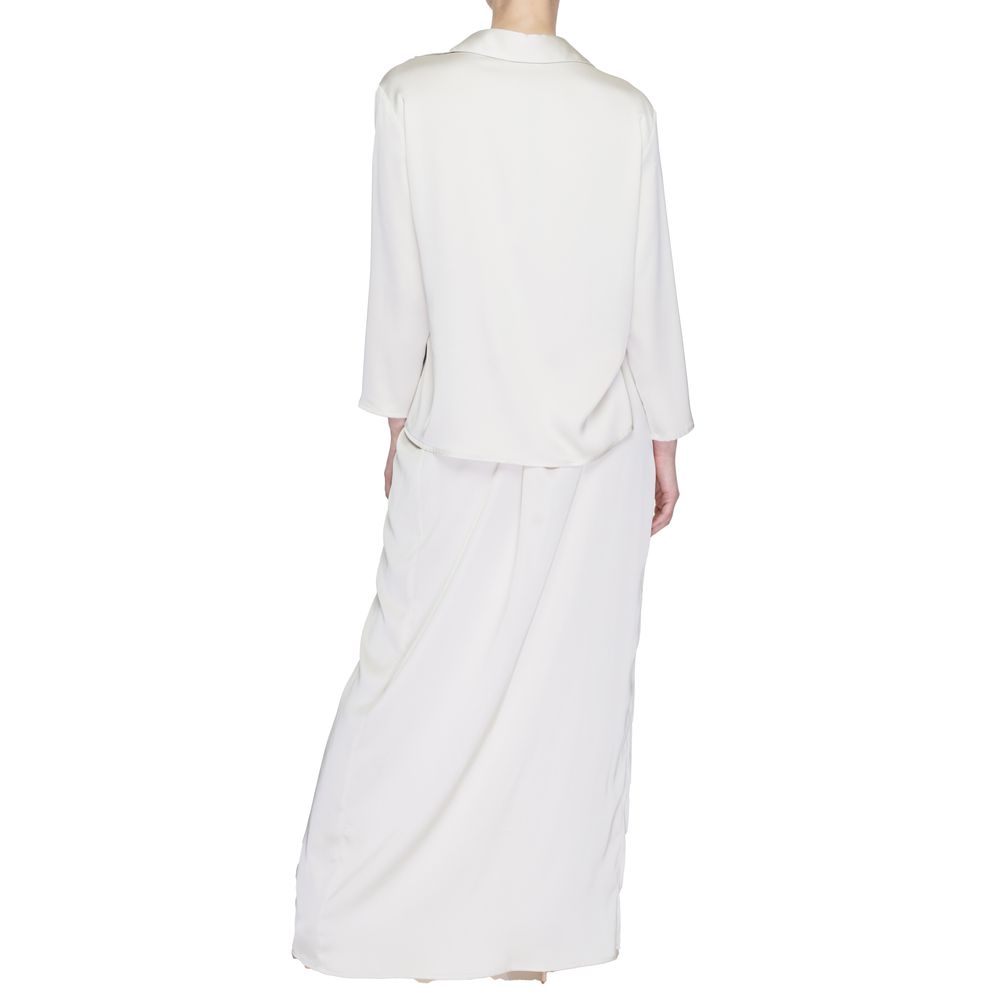 Beige polyester lång