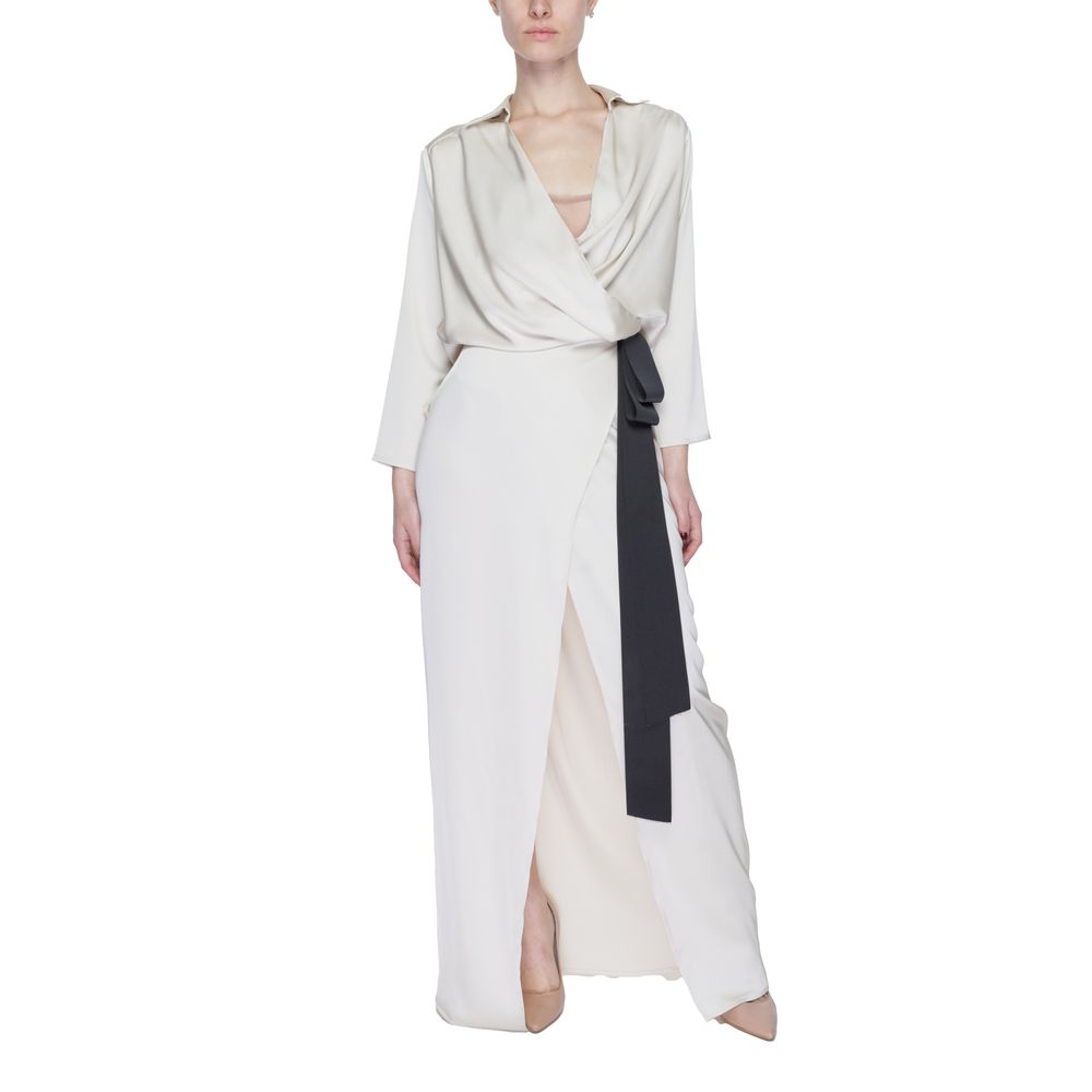Beige polyester lång