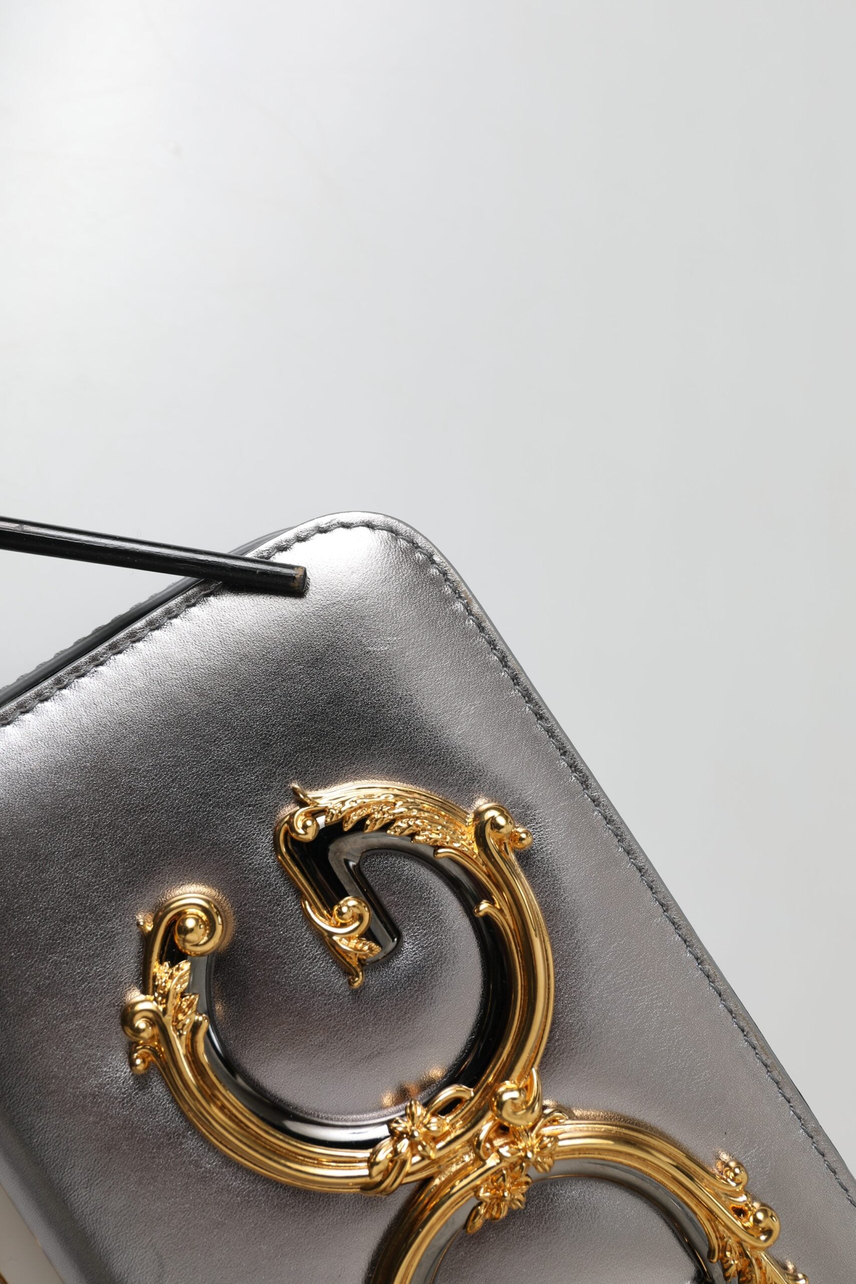 Dolce & Gabbana Metallic Silver Nappa Mini DG Girls Shoulder Borse Bag
