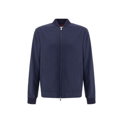 Brunello Cucinelli Blue Cashmere Bomber