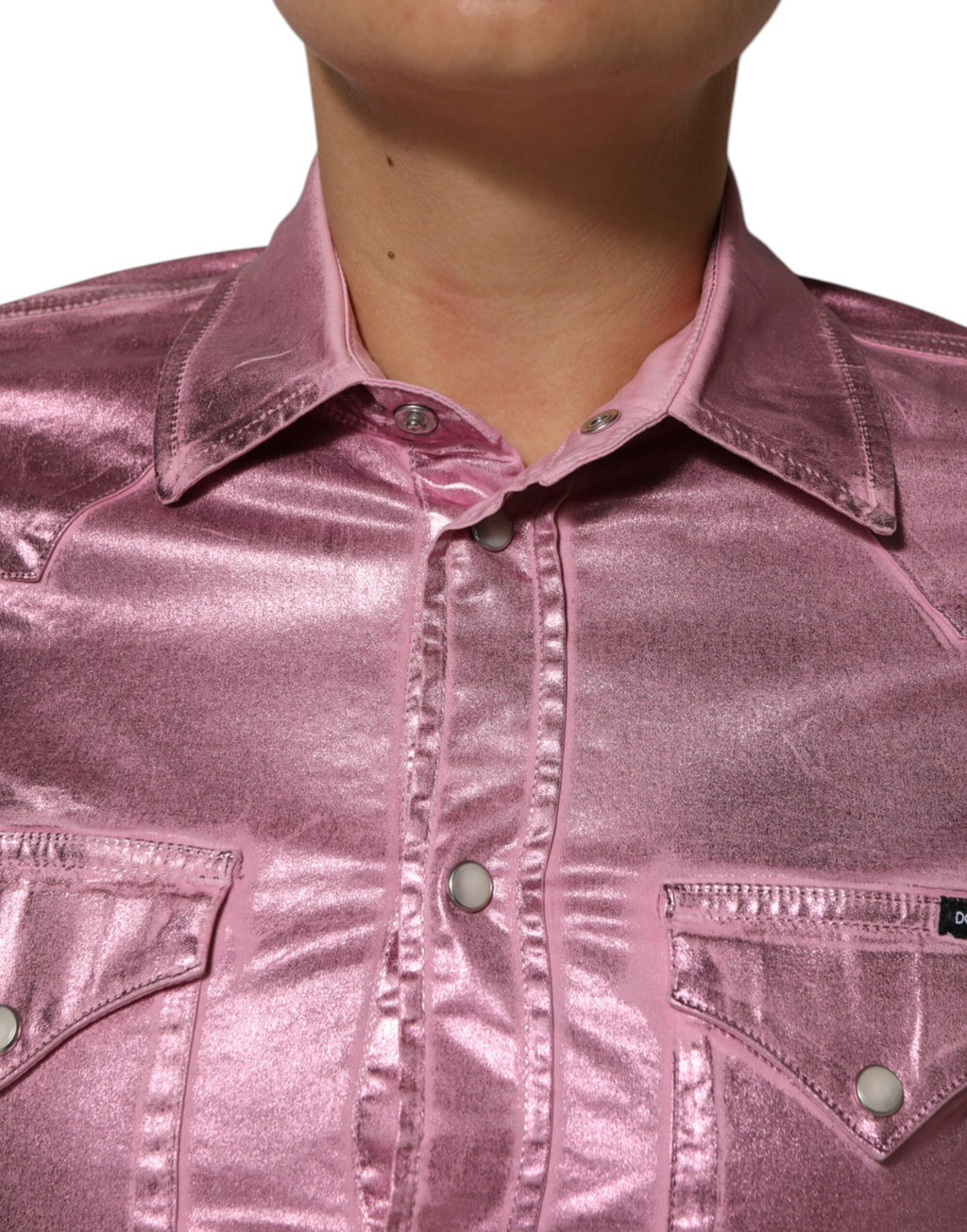 Rosa bomullsstretch med krage og cropped jakke