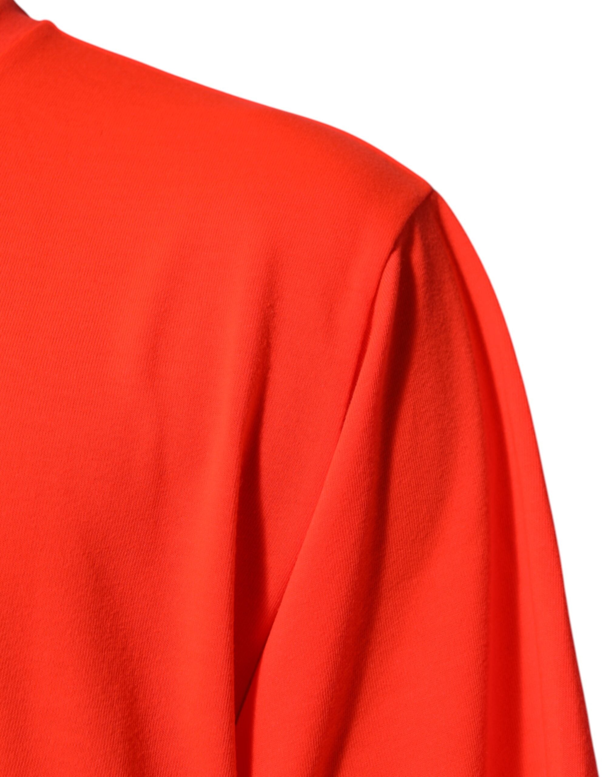Neonoransje polyester herre-T-skjorte med rund hals