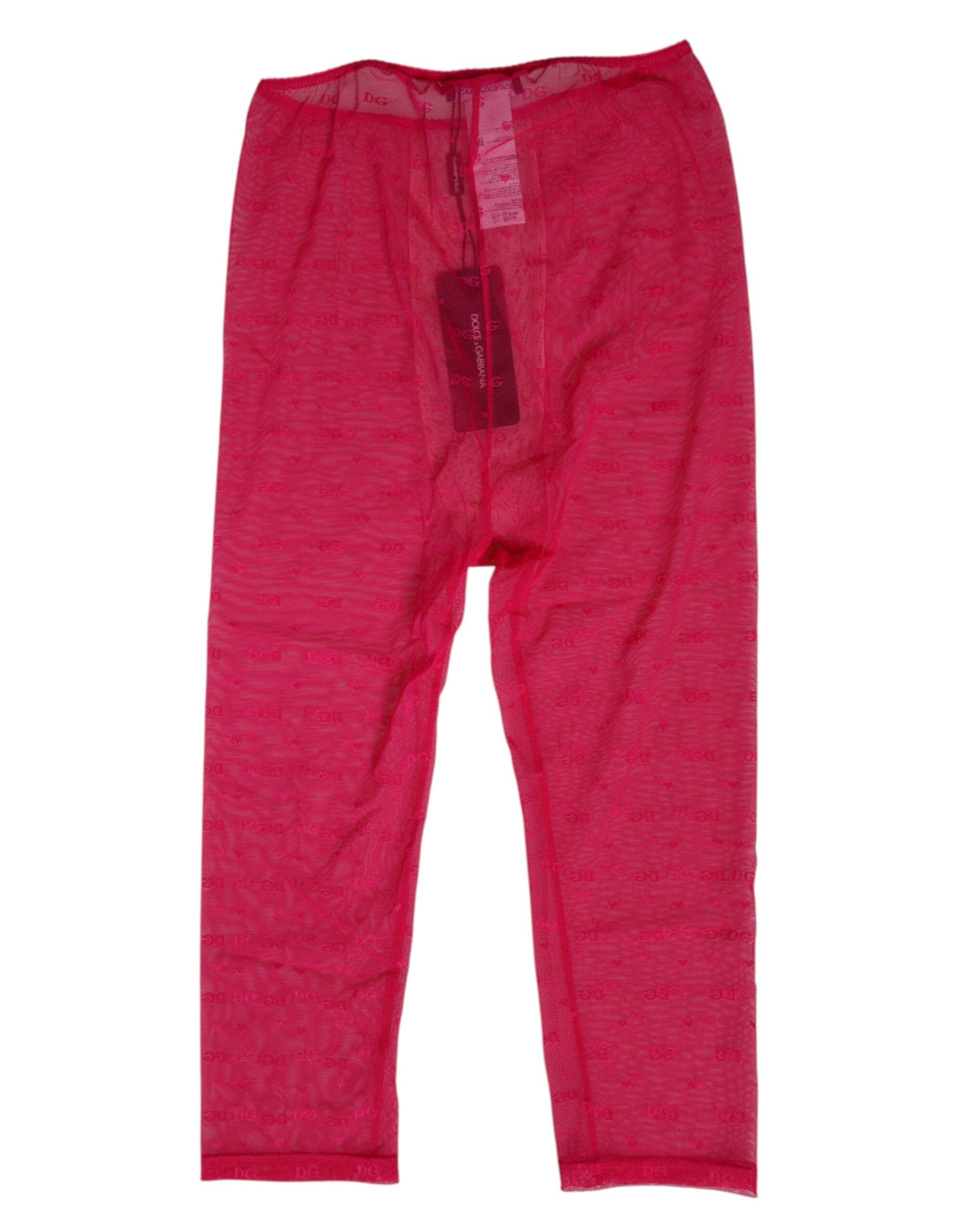 Fuchsia Logotyp Spets Tight Midi Byxor Underkläder