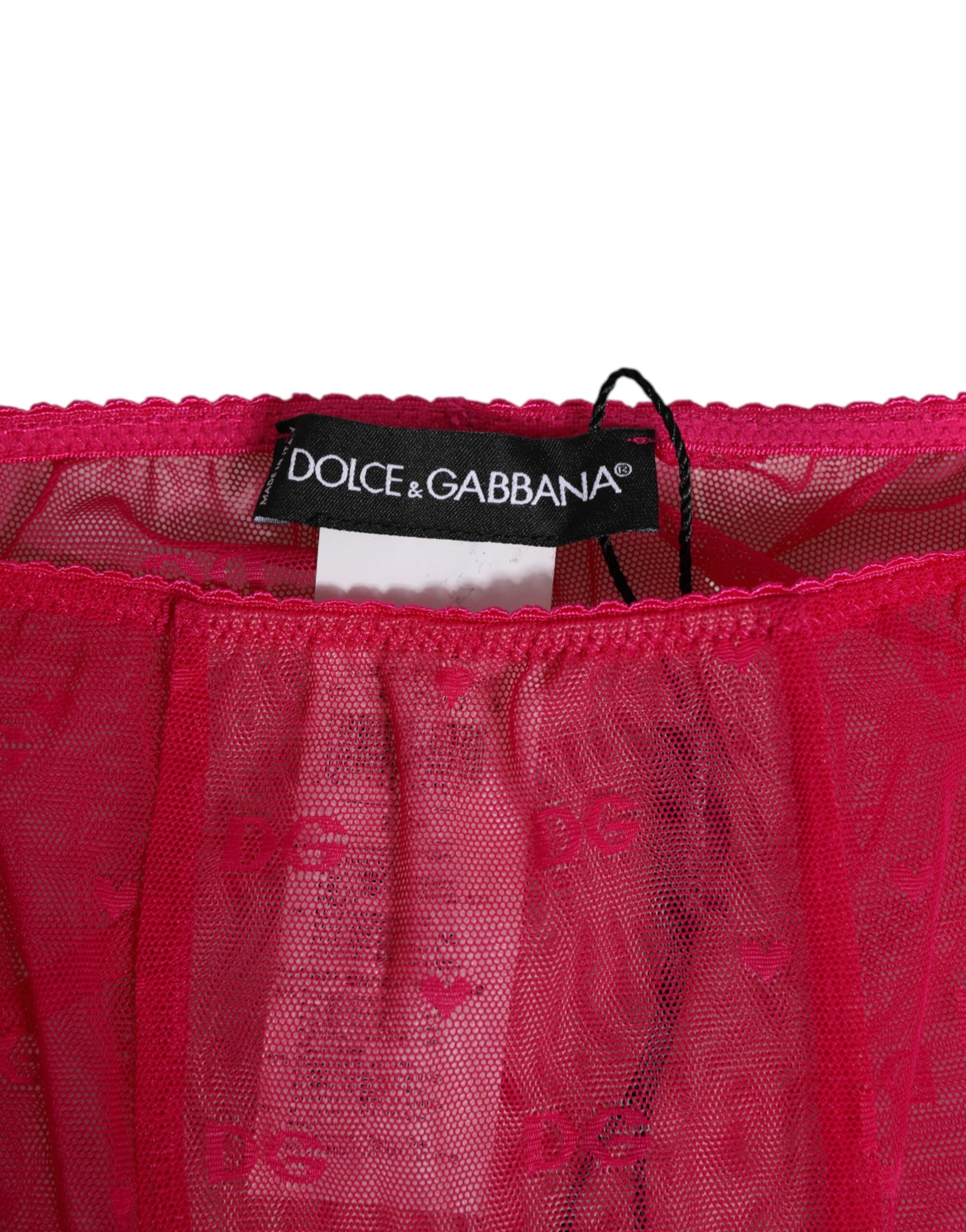 Fuchsia Logotyp Spets Tight Midi Byxor Underkläder