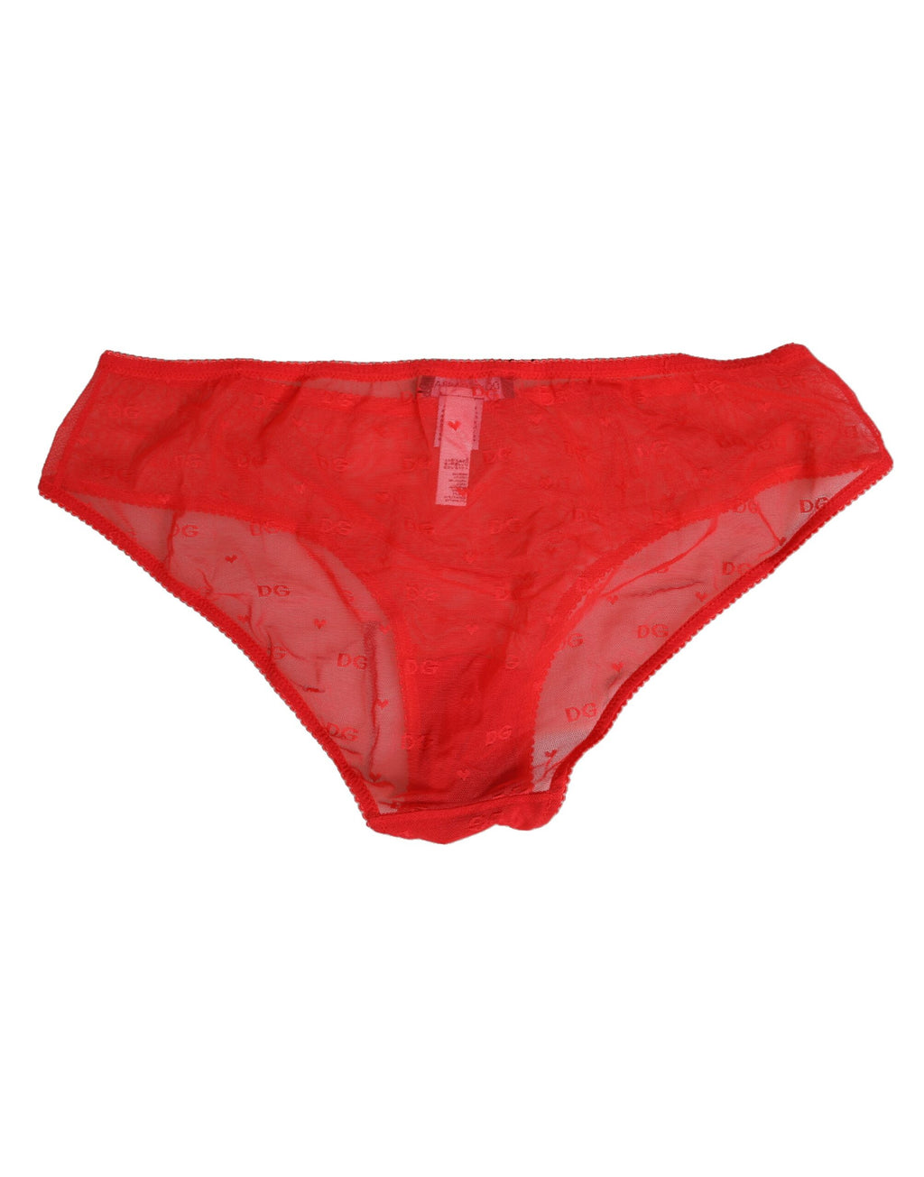 Röda nylon transparenta spetsunderkläder