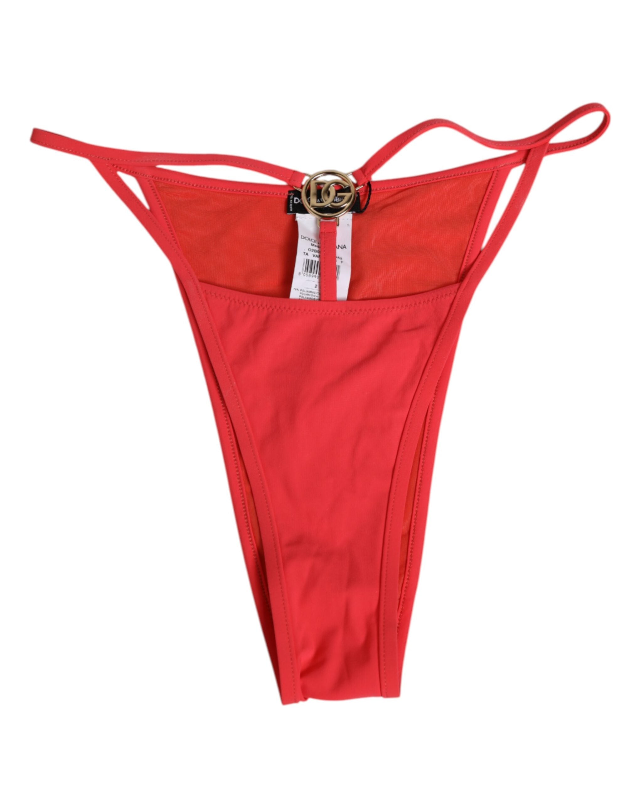 Röda nylon stretchiga tanga-trosor