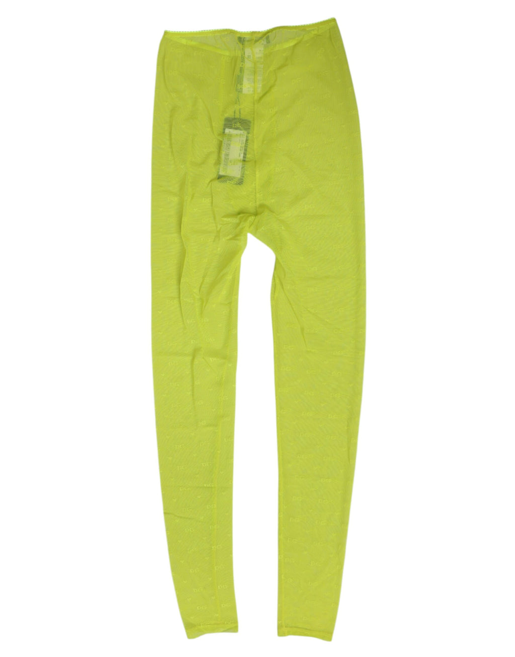 Neongröna nylonlogotypleggings med spetsunderkläder