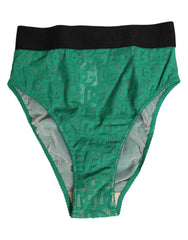 Dolce & Gabbana Green DG Logo Lace High Brief Panty Underwear