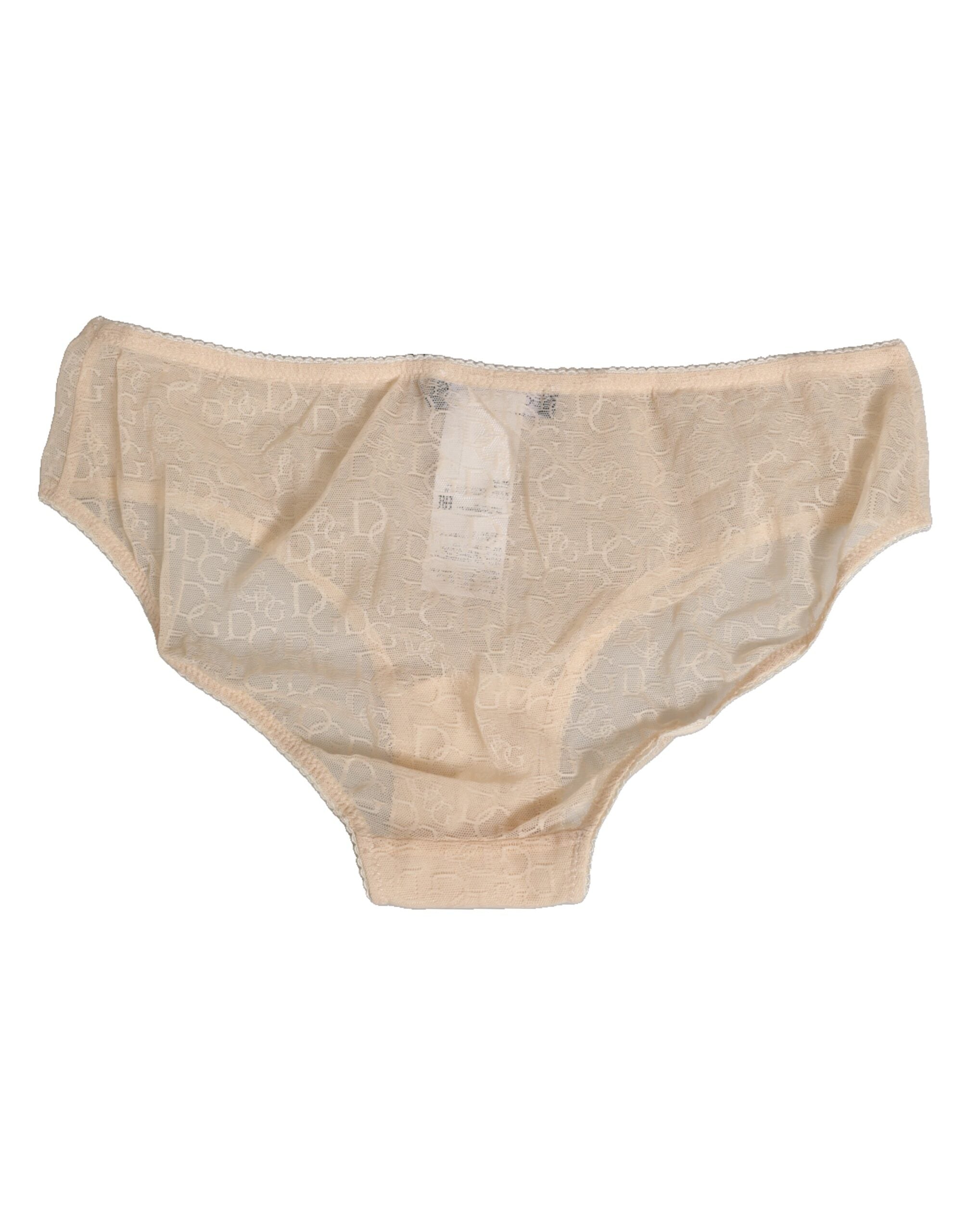 Beige DG-logotyp spetsunderkläder med medelhög midja