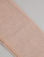 Dolce & Gabbana Beige Nylon Logo Lace Leggings Pants Underwear