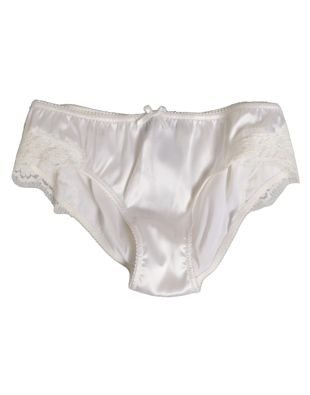Vita siden-satin blommiga spets trosor underkläder