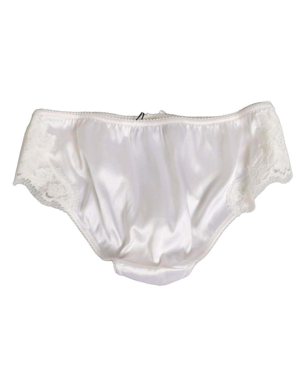 Vita siden-satin blommiga spets trosor underkläder