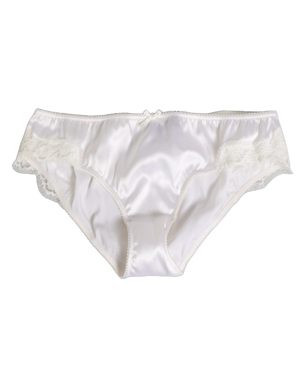 Vita siden-satin blommiga spets trosor underkläder