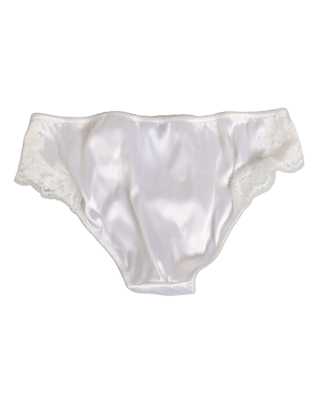 Vita siden-satin blommiga spets trosor underkläder