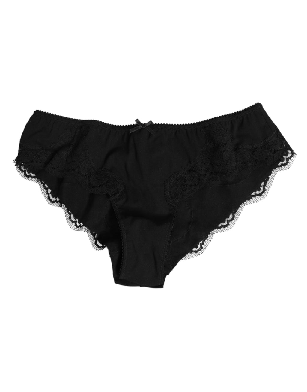 Svarta siden-satin blommiga spets trosor underkläder