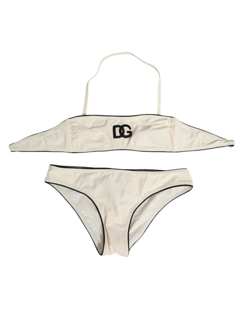 Beige Logo Baddräkt 2-delad Topp Nederdel Badkläder