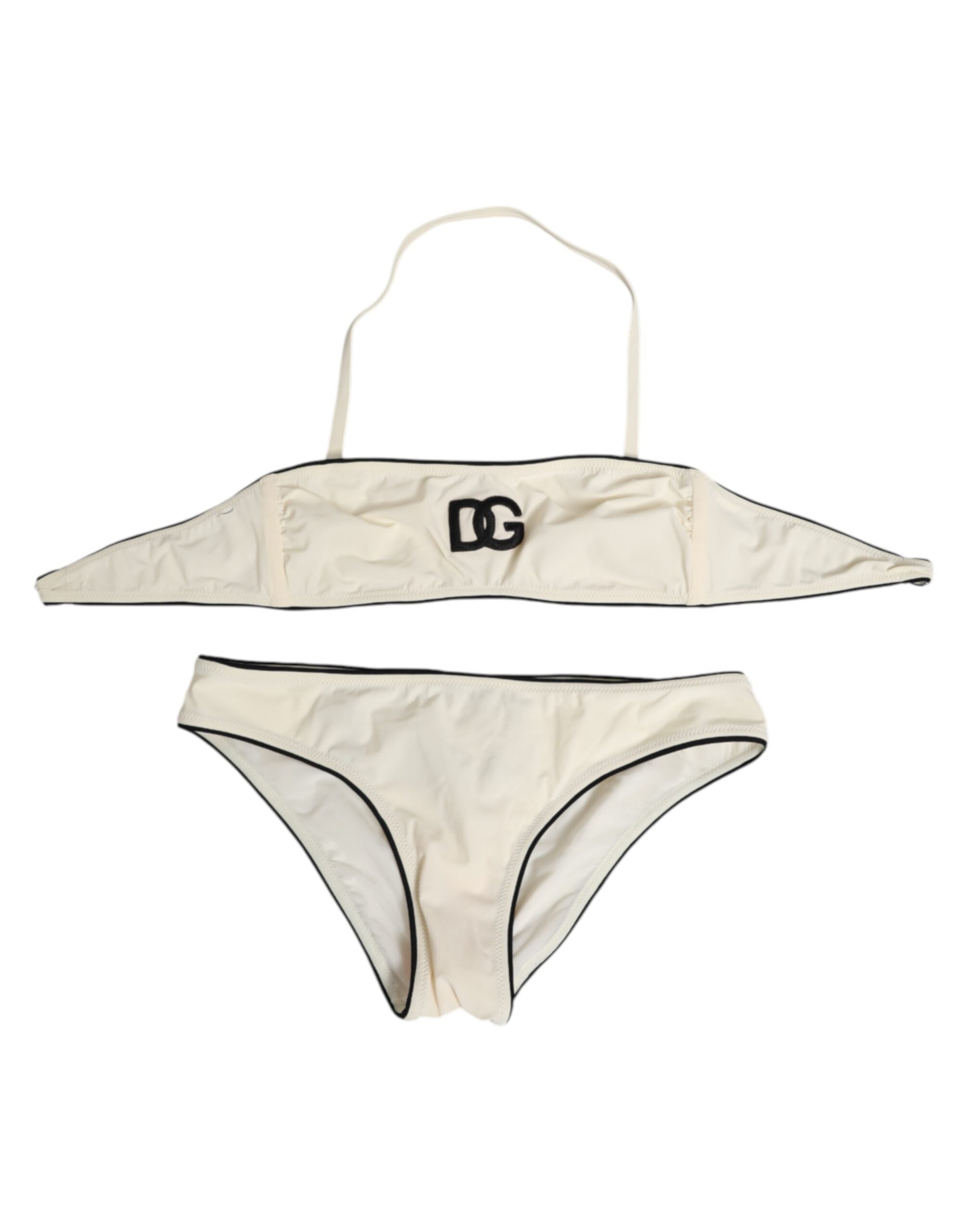 Beige Logo Baddräkt 2-delad Topp Nederdel Badkläder
