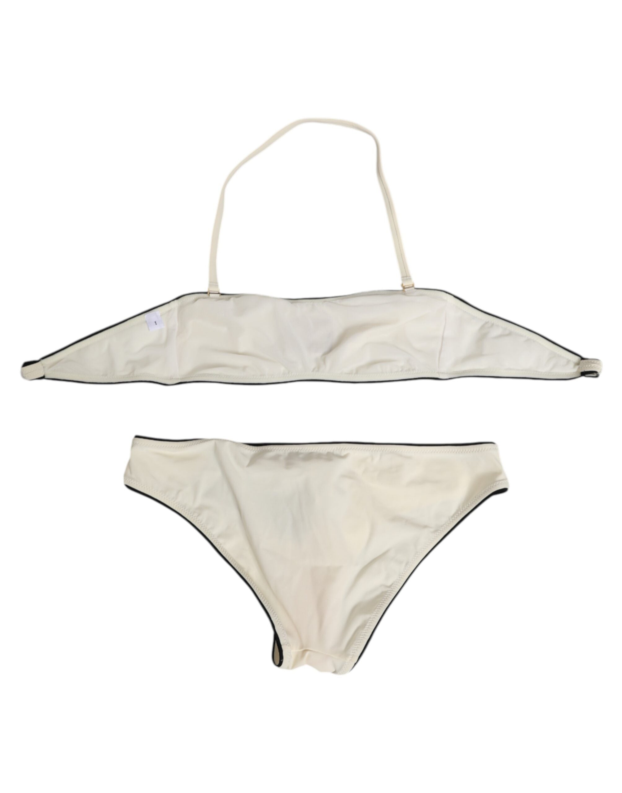 Beige Logo Baddräkt 2-delad Topp Nederdel Badkläder