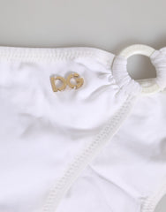 Dolce & Gabbana White Logo Swimsuit 2 Piece Top Bottom Swimwear