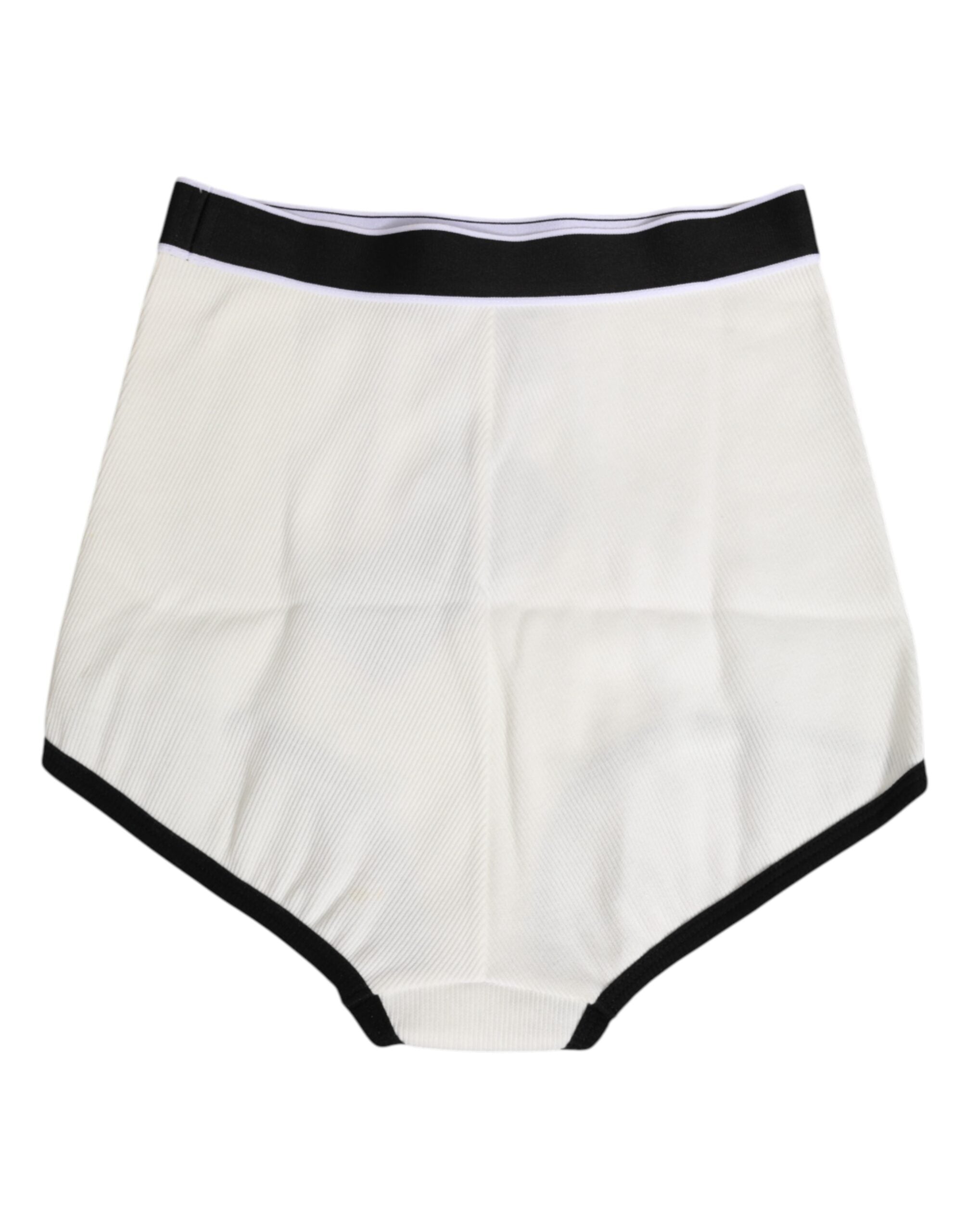 Vita bomullsstretchiga culotteunderkläder med hög midja