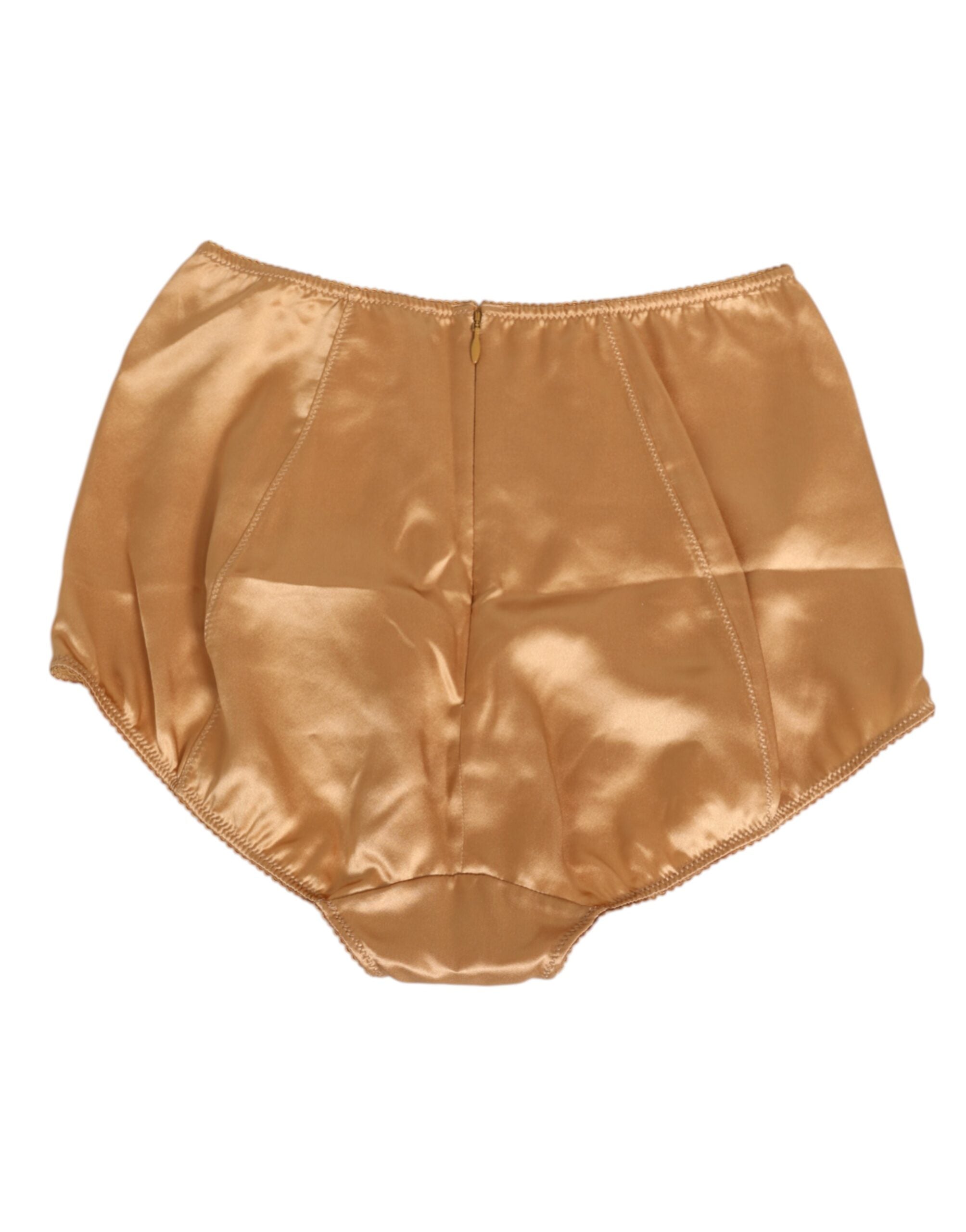 Beige sidenunderkläder med stretch och hög midja