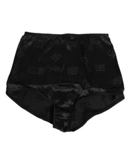 Dolce & Gabbana Black Silk Stretch High Waist Girdle Underwear