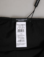 Dolce & Gabbana Black Silk Stretch High Waist Panty Underwear